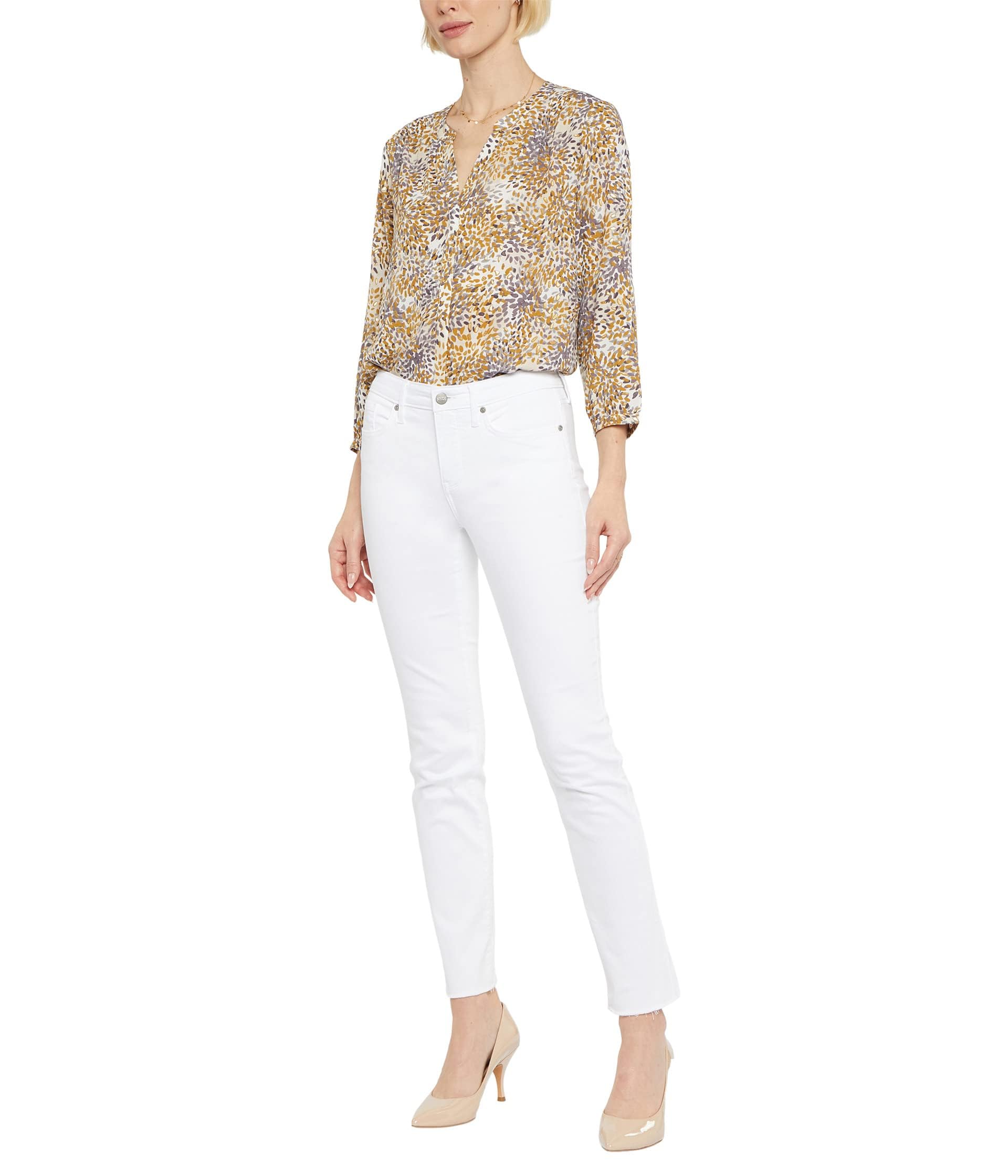 Sheri Ankle Fray Hem in Optic White