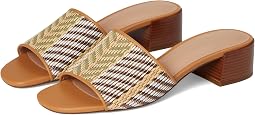 Striped Raffia/Biscuit Leather