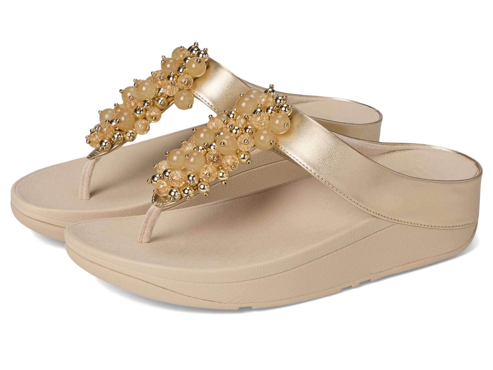 Fino Bauble-Bead Toe-Post Sandals