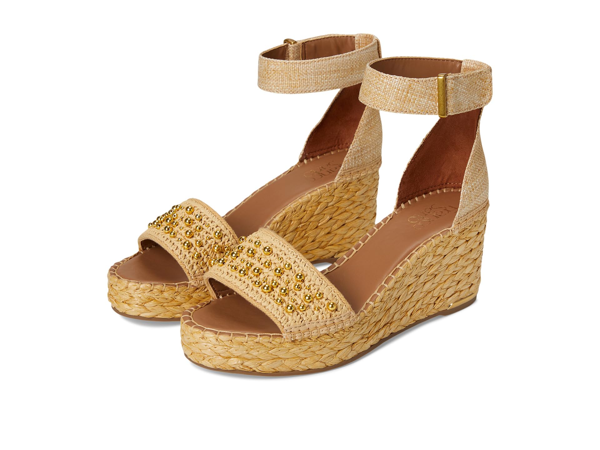 Сандалии Franco Sarto Clemens Raffia Espadrille Wedge Heel