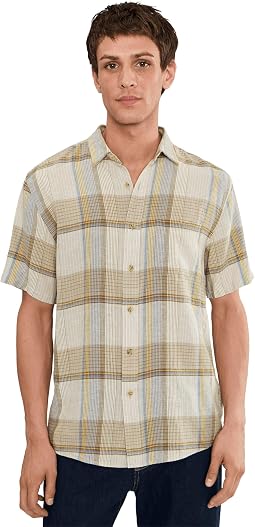 Ecru/Tan/Blue Plaid