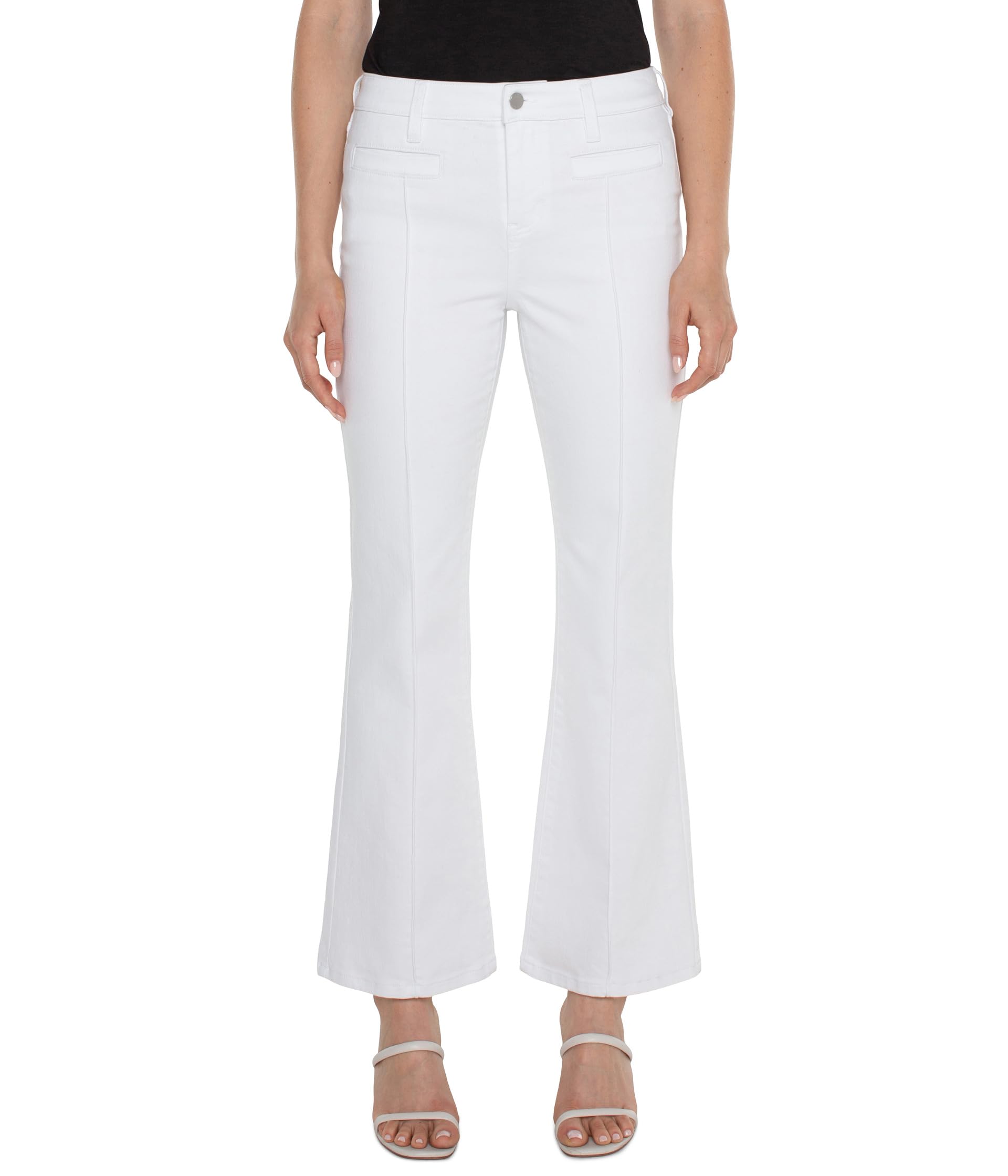 Lucy Bootcut Mid-Rise Stretch Denim Jean with Welt Pocket and Pintuck Details 32"