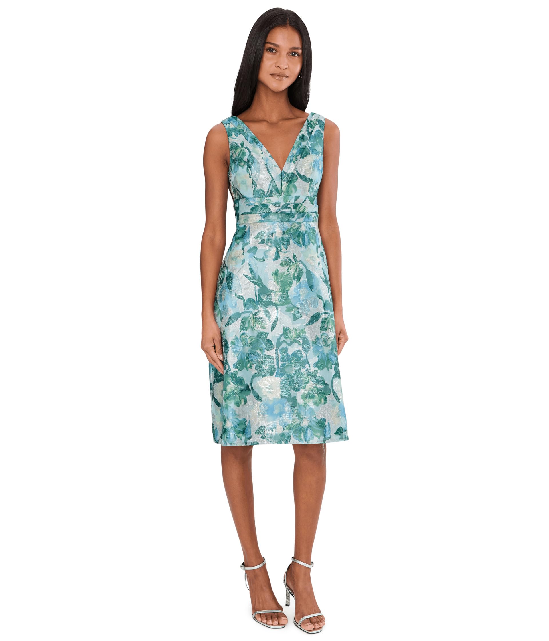 Миди-платье Adrianna Papell Floral Jacquard