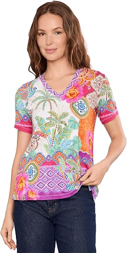Женский топ The Janie Favorite Short Sleeve V-Neck Swing Tee
