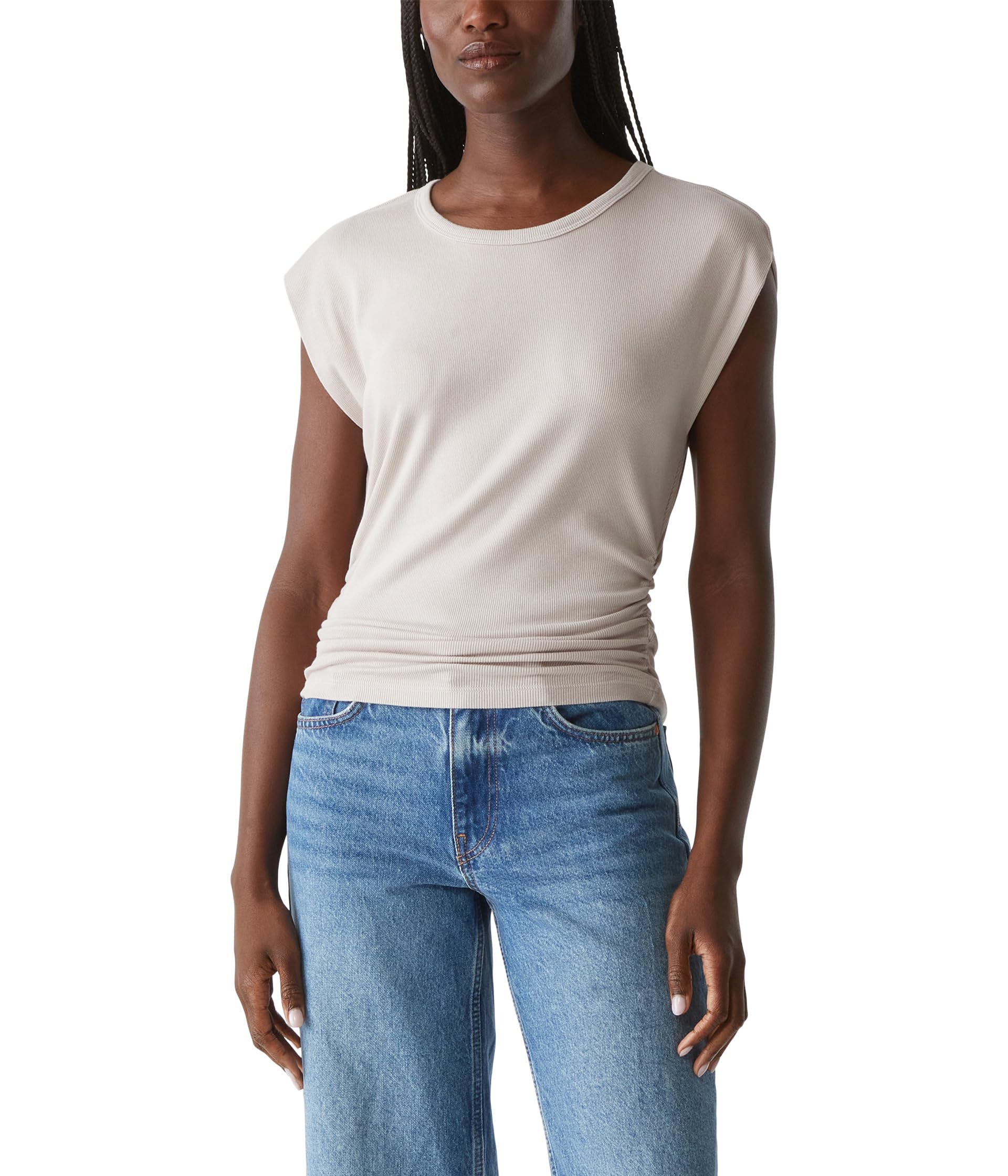 Женский топ Joni Crew Neck Power Shoulder Top