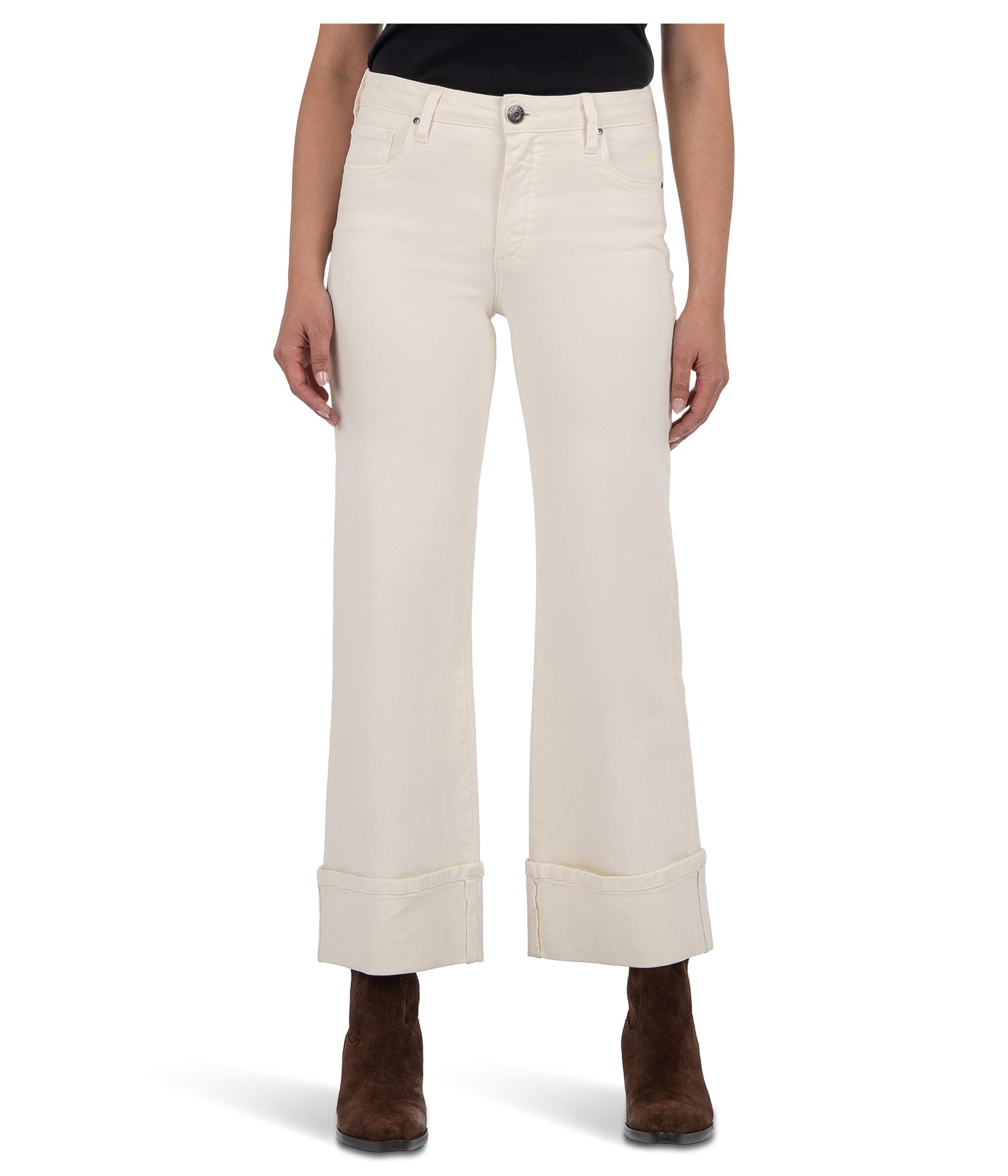 Meg High Rise Fab Ab Wide Legs Roll Up Regular Hem