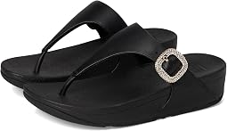 Сандалии Lulu Crystal-Buckle Leather Toe-Post