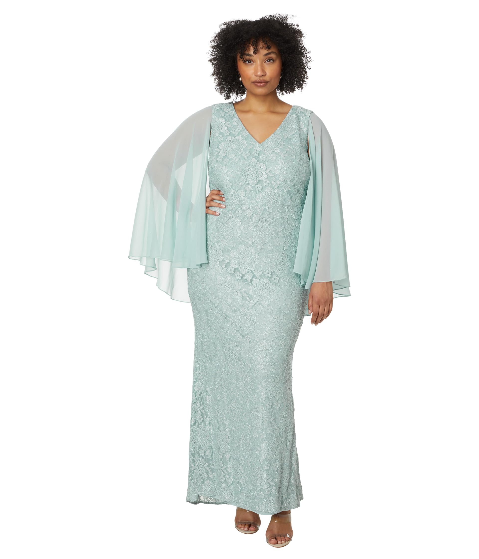 Женская длинная кружевная накидка Plus Size
