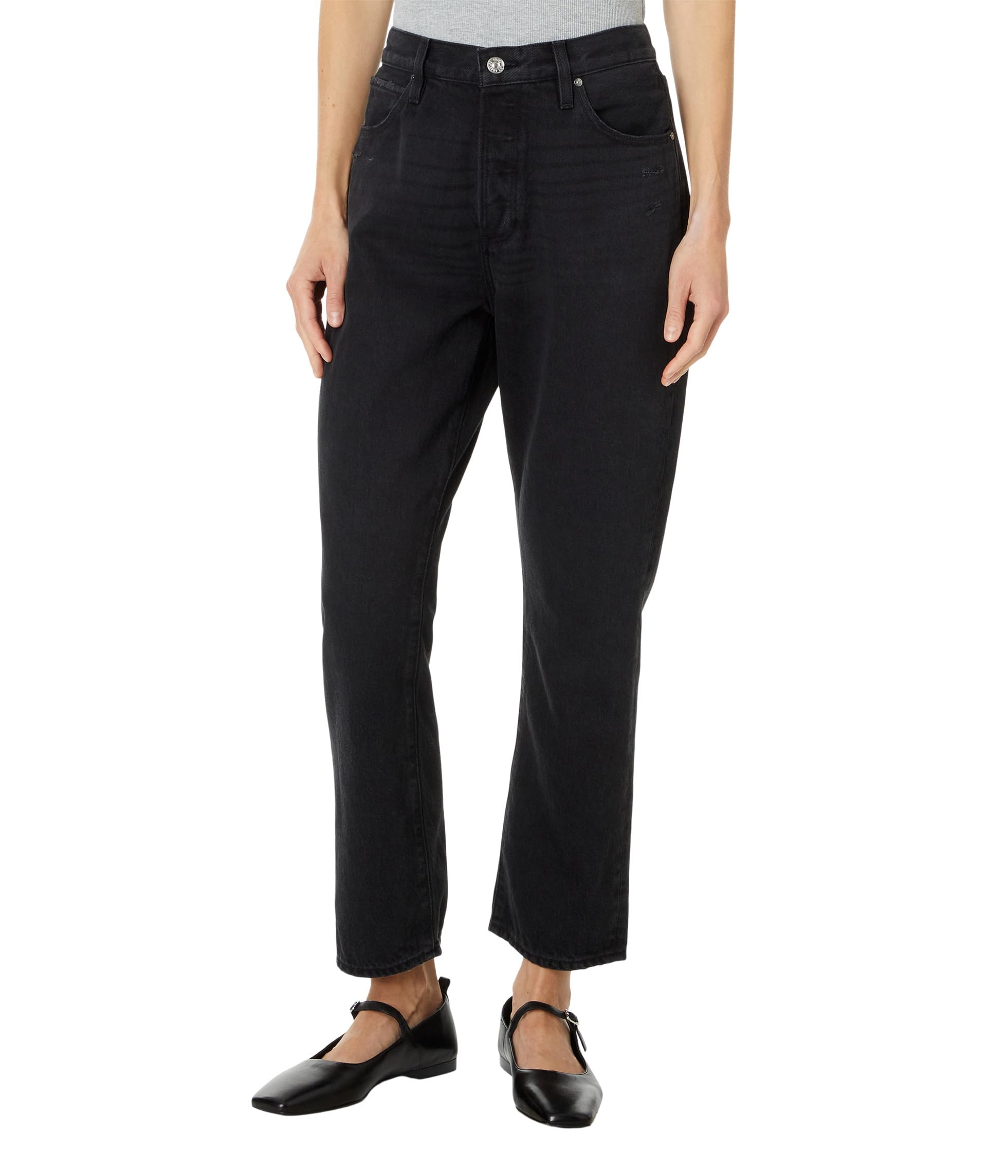 Billy Crop Covered Button Fly in Dark Dawn Distressed
