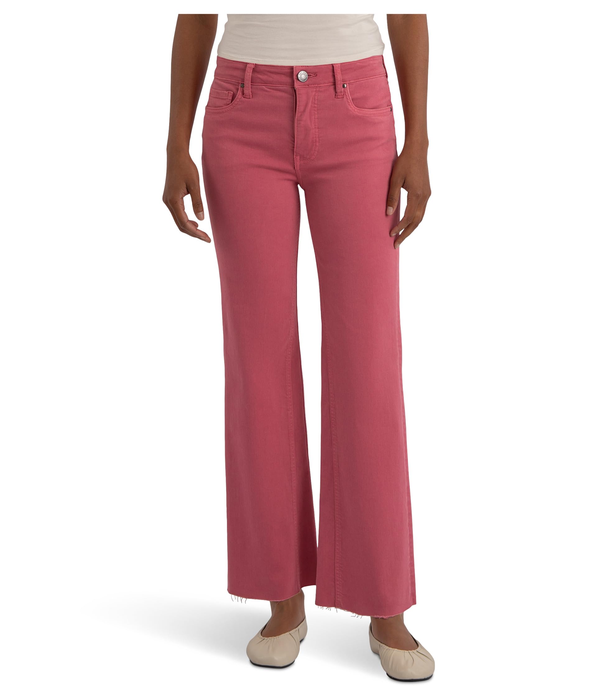 Брюки KUT from the Kloth Kelsey High-Rise Fab Ab Ankle Flare-Inset Leg