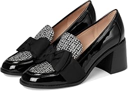 Black Patent/White Boucle Multi