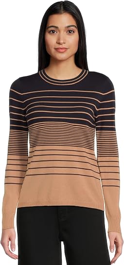 Navy/Tan Variegated Stripe