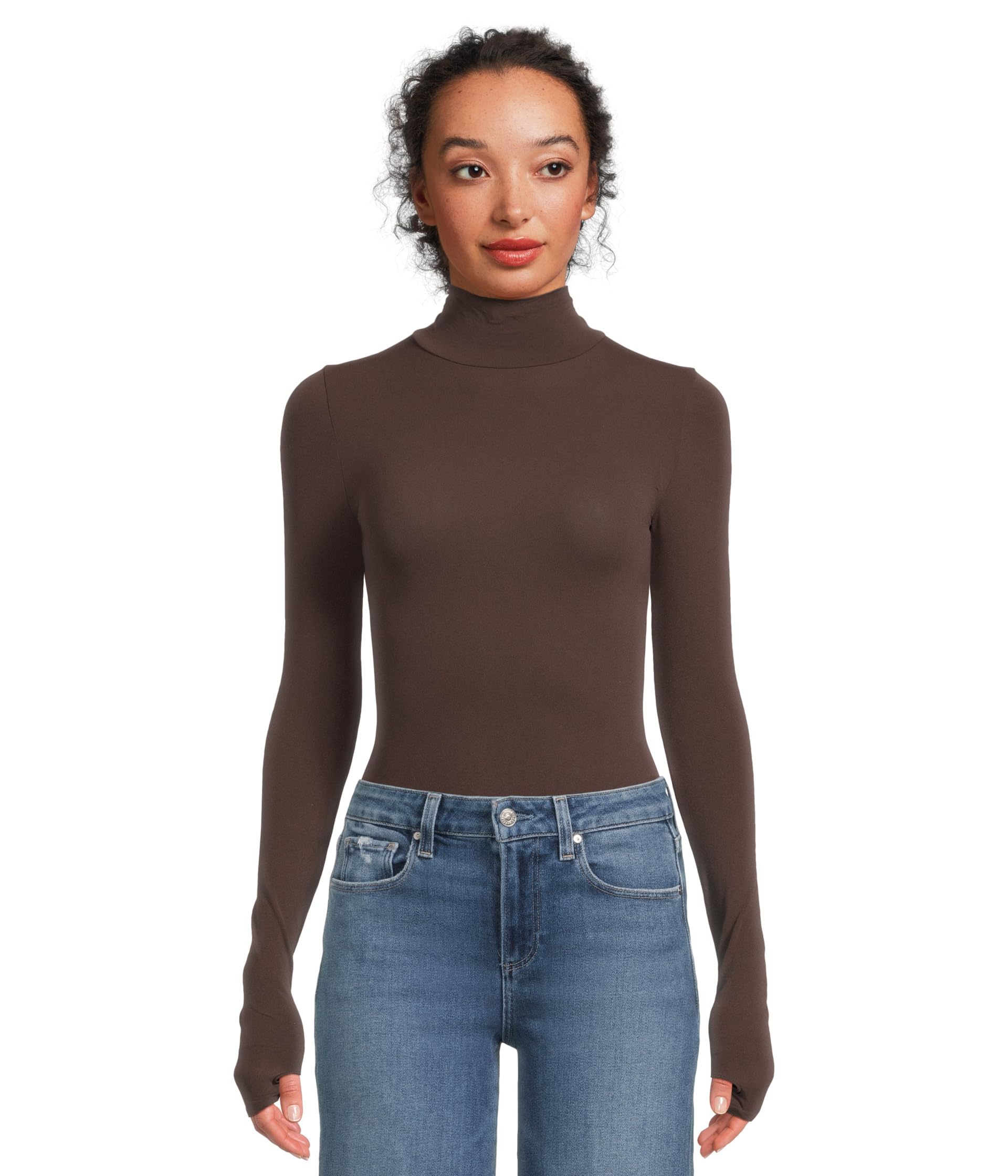 Ballet Body Turtleneck Bodysuit With Thumbholes