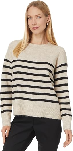 Petite Long Sleeve Crew Neck Dropped Shoulder Sweater