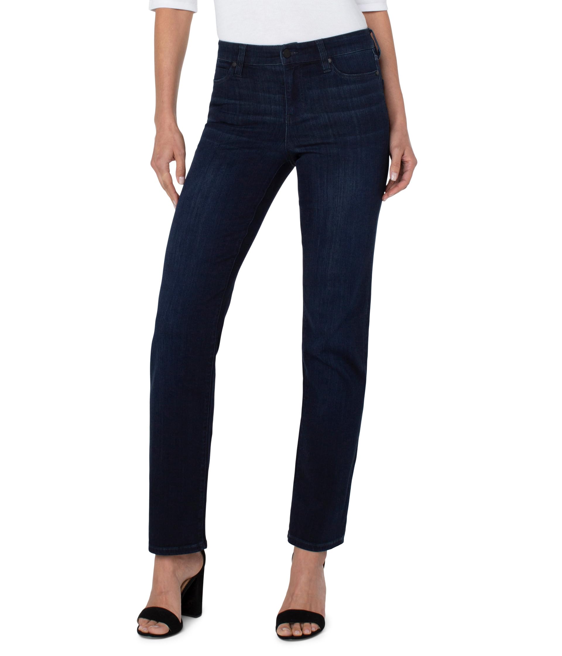 Petite Kennedy Straight Mid-Rise Silky Soft Dual FX Denim
