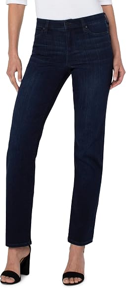 Petite Kennedy Straight Mid-Rise Silky Soft Dual FX Denim