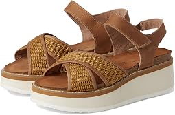 Latte Brown Leather/Golden Brown Raffia