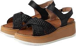 Jet Black Leather/Black Raffia