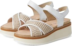 White Leather/Sand Raffia