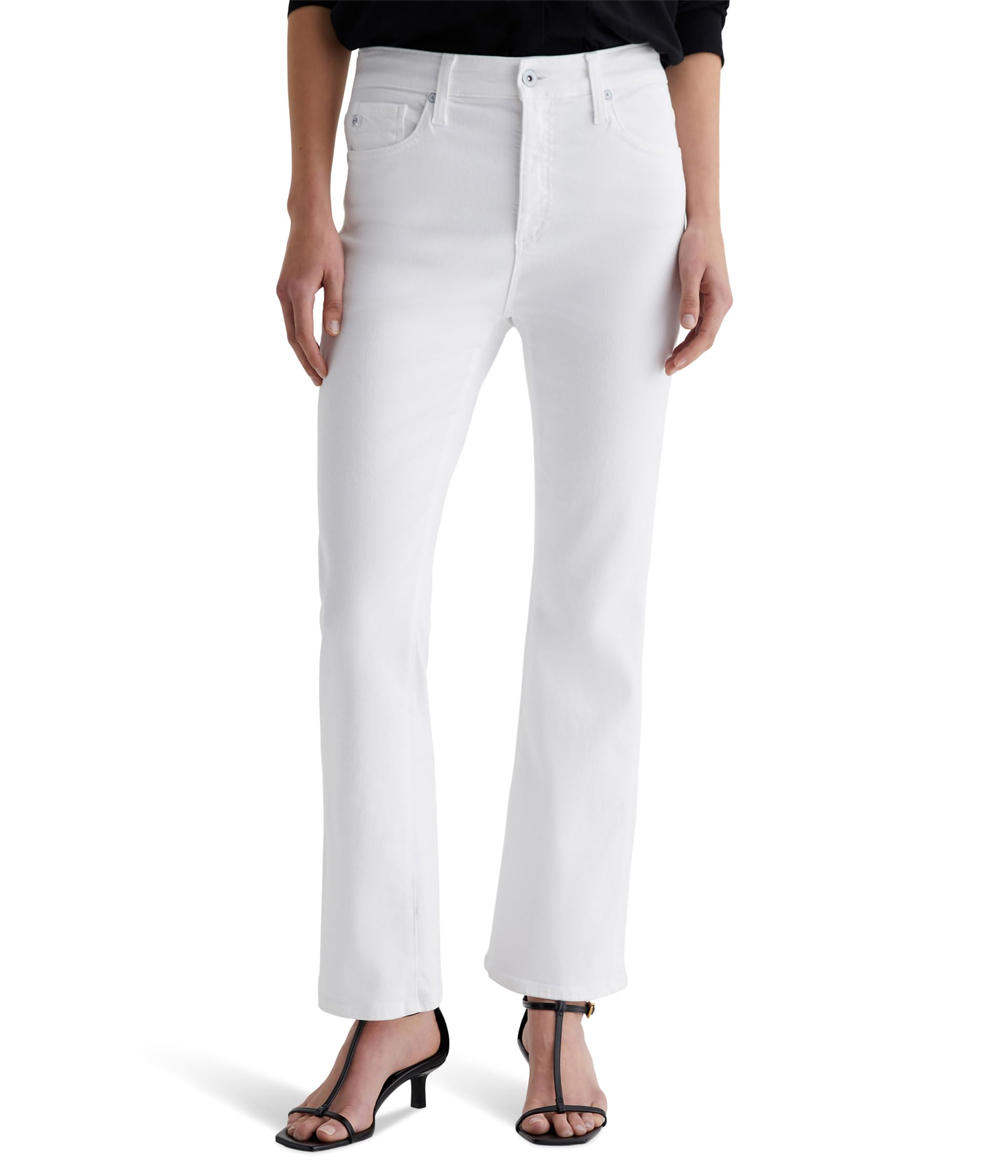 Farrah Mid-Rise Crop Boot Jeans in Gallery White