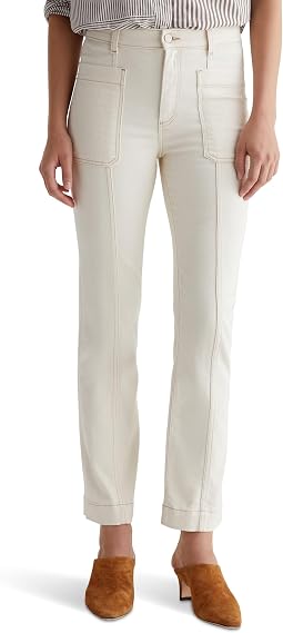 Женские джинсы Lila Utility Mid-Rise Straight в цвете White Oat