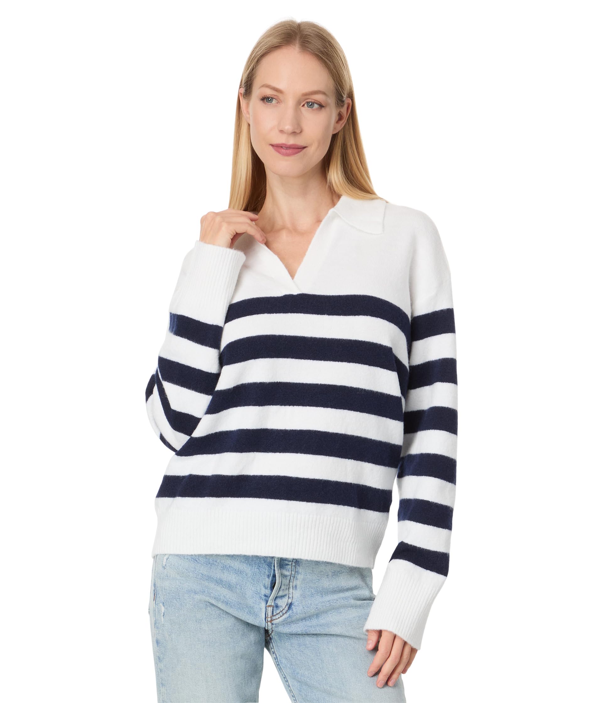 Свитер Michael Stars Finley Johnny Collar Stripe