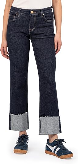 Fay High Rise Fab Ab Straight Leg-Roll Up Raw Hem