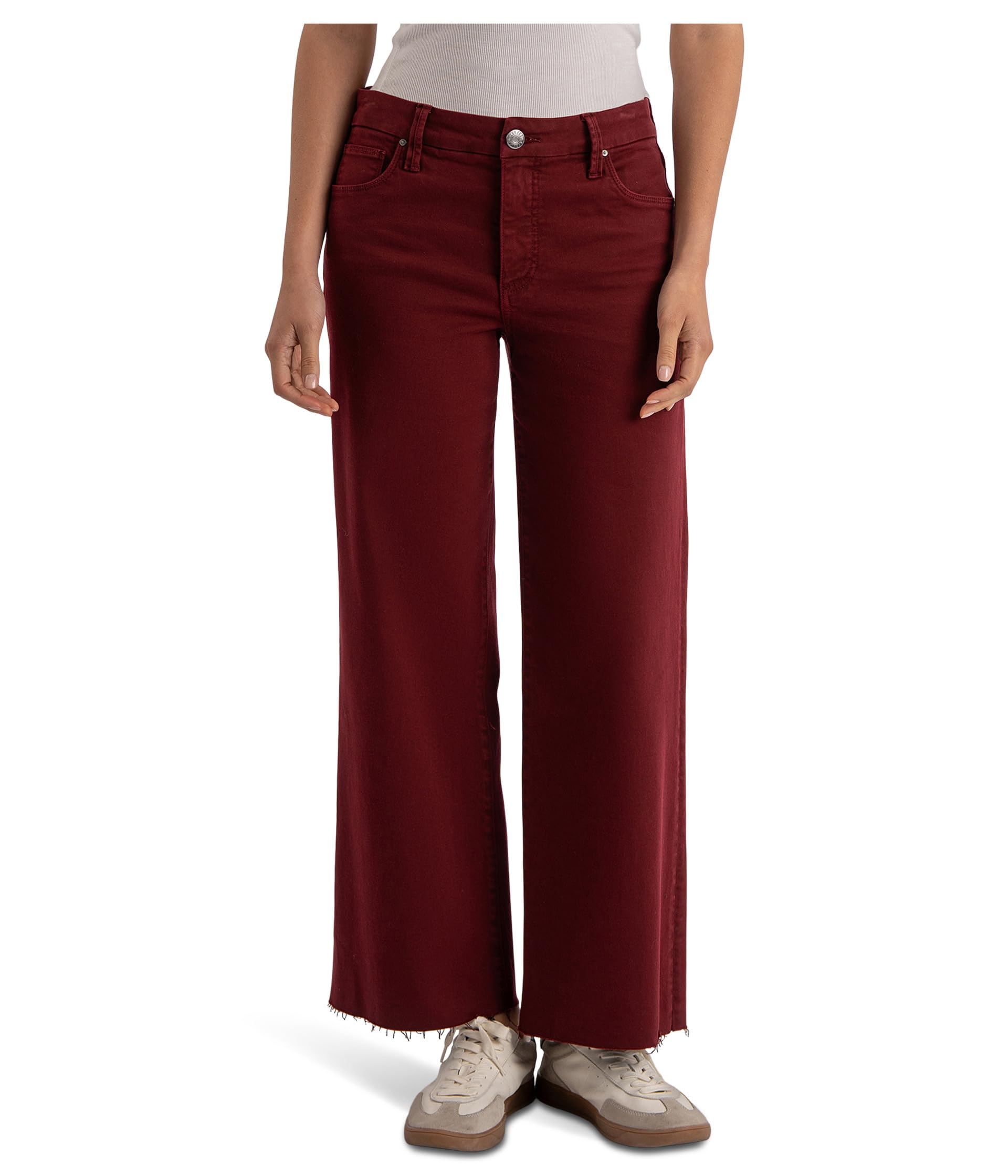 Meg High-Rise Fab Ab Wide Leg Raw Hem