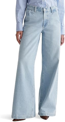 Stella Mid-Rise Wide Leg Palazzo Jeans in Idol