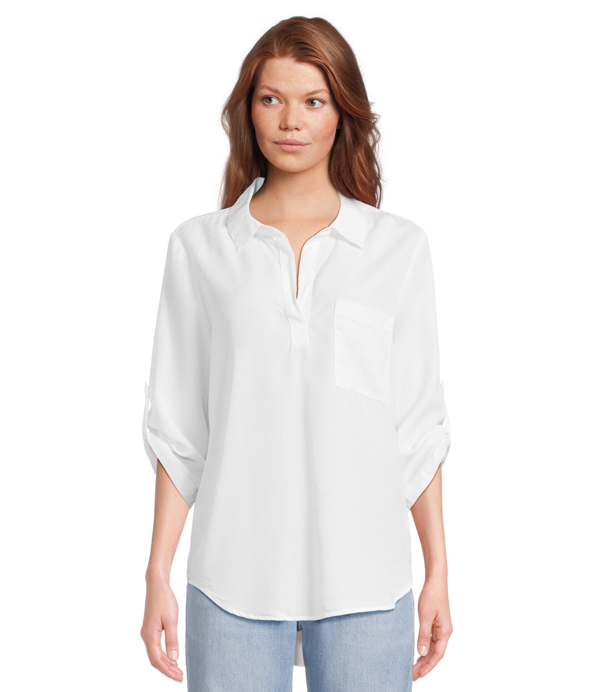 Roll Tab Sleeve Patch Pocket Tunic