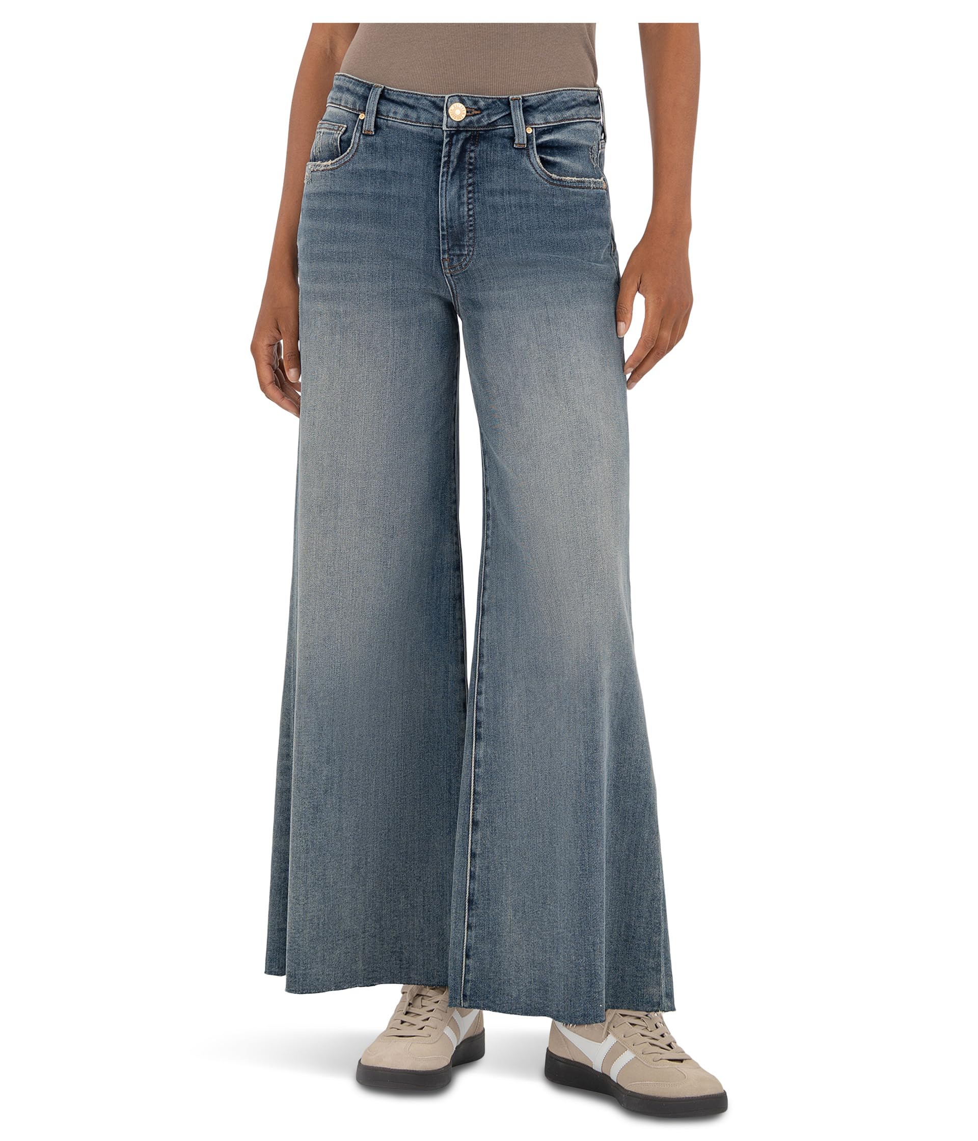 Ryan High Rise Fab Ab Super Wide Leg Raw Hem