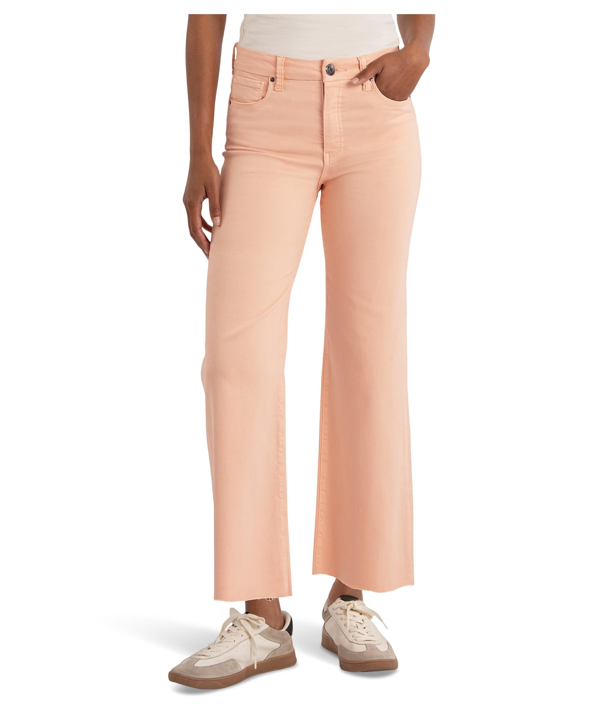 Meg High Rise Fab Ab Wide Leg Raw Hem