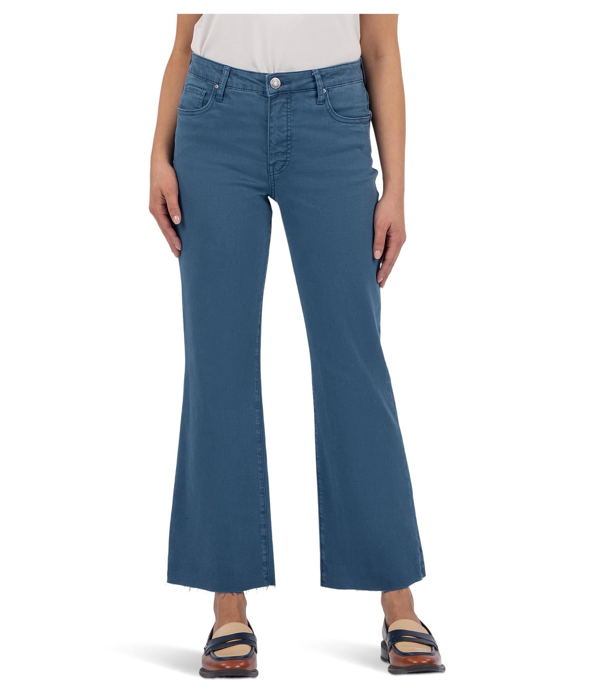 Kelsey High Rise Fab Ab Ankle Flare With Raw Hem
