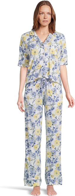 Женский пижамный комплект Karen Neuburger Elbow Sleeve Notch Collar Girlfriend