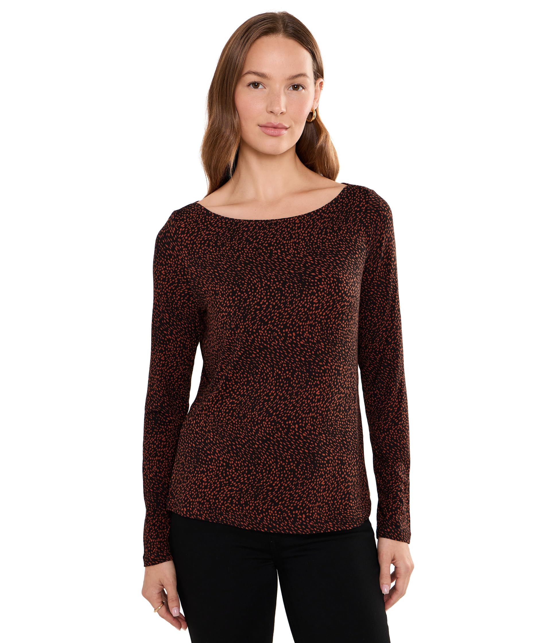 Трикотажный топ Long Sleeve Boatneck Knit Top