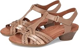 Taupe/Gold Leather