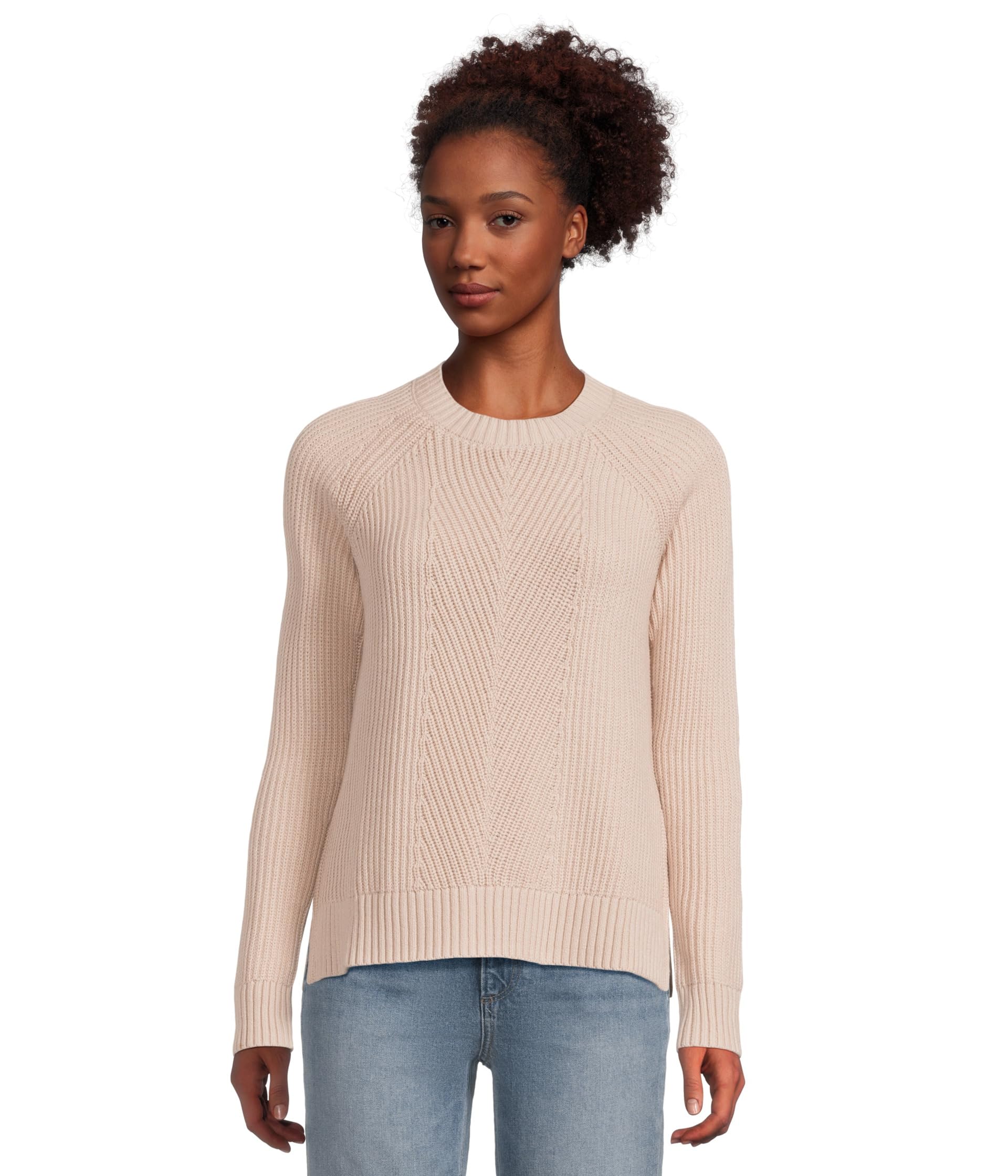 Mariner Shaker Mixed-Stitch Sweater Crewneck