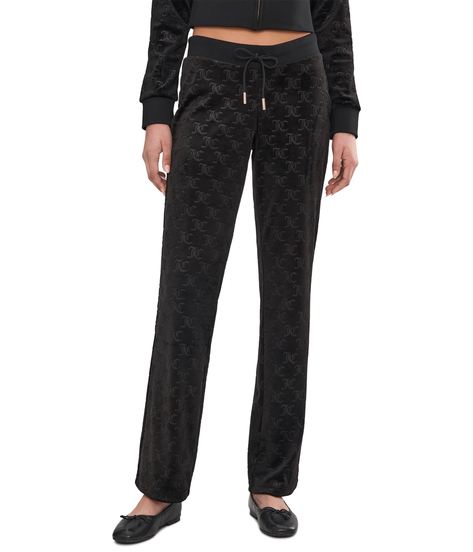 Embossed Velour Track Pants
