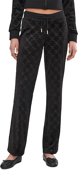 Embossed Velour Track Pants