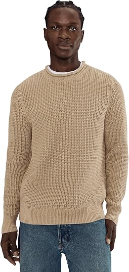 Organic Cotton Waffle Sweater Rollneck Crew