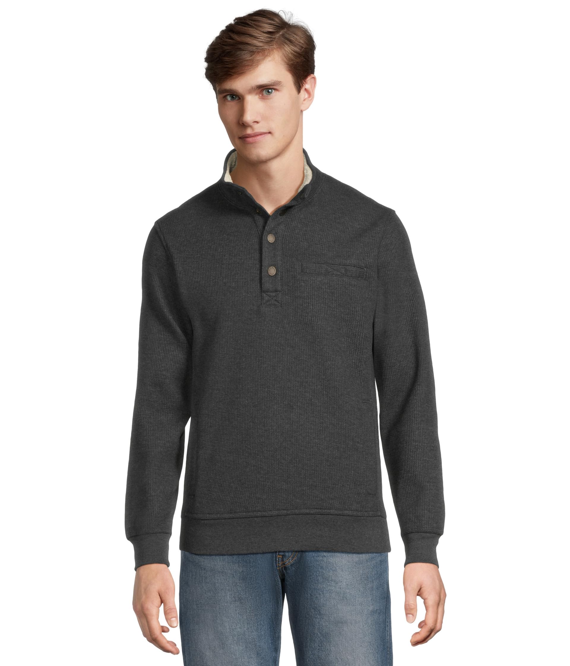 Katahdin Iron Works Bonded Waffle Fleece Mock Neck