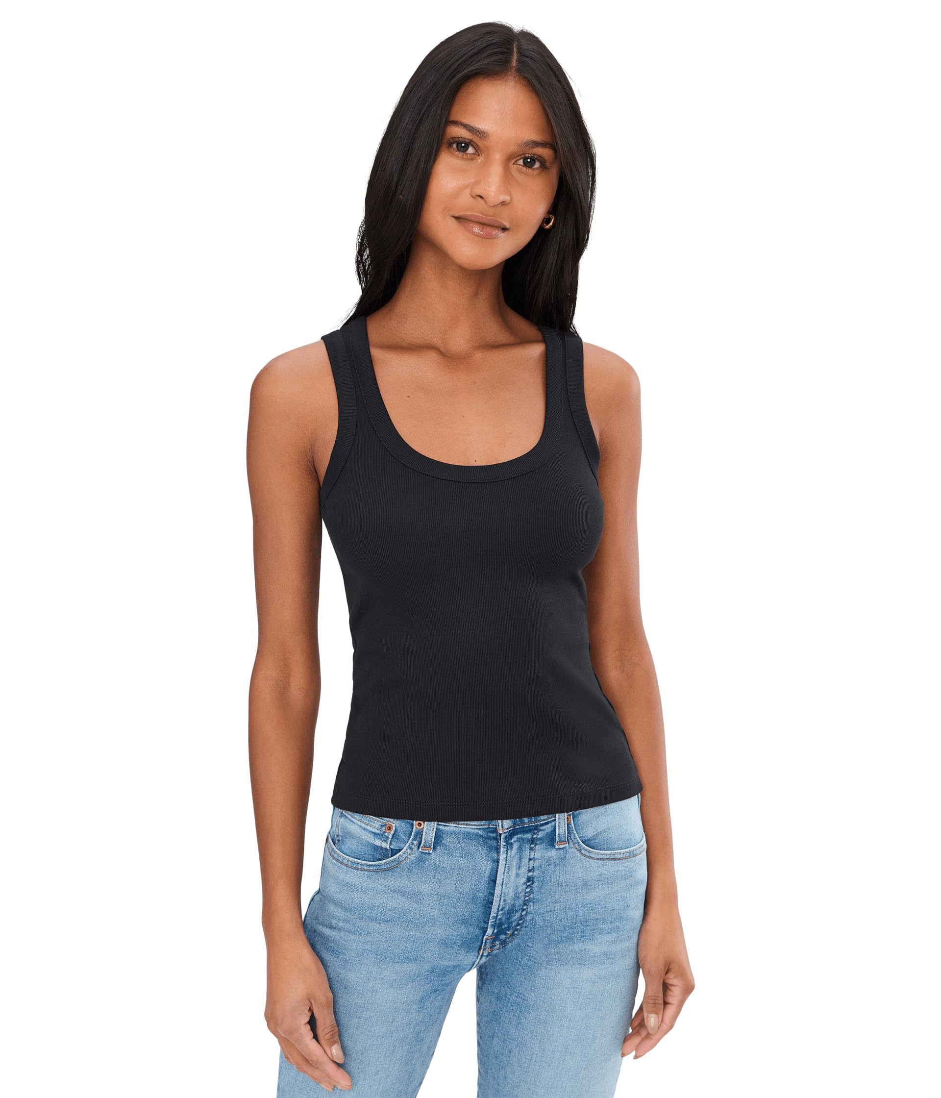 (Re)Generative Cotton Ribbed Scoop Neck Tank