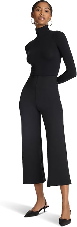 Neoprene Cropped Wide Leg Pants Neo632