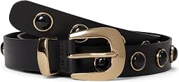 Cabochon-Studded Leather Western Belt