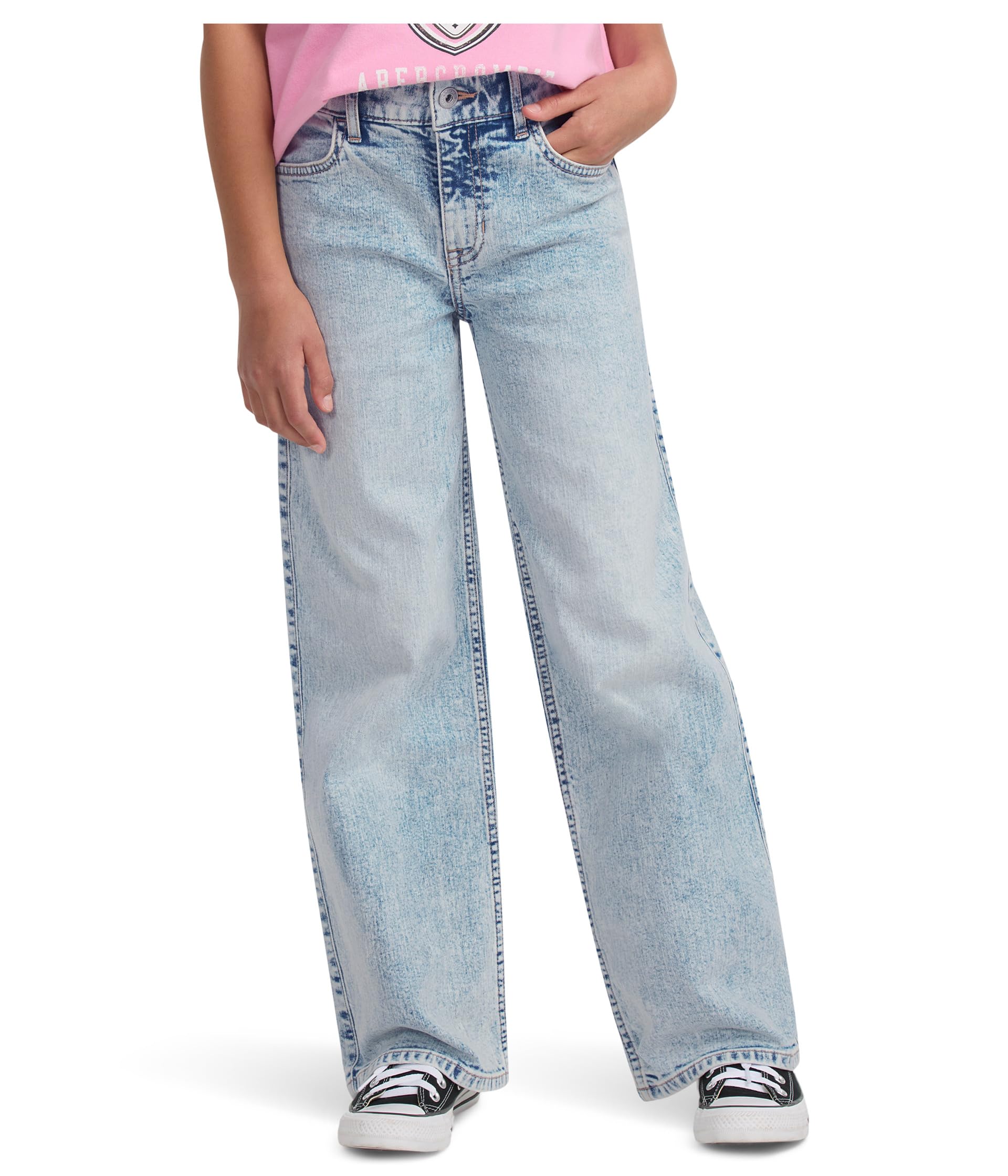 High-Rise Wide Leg Jeans (Big Kid)