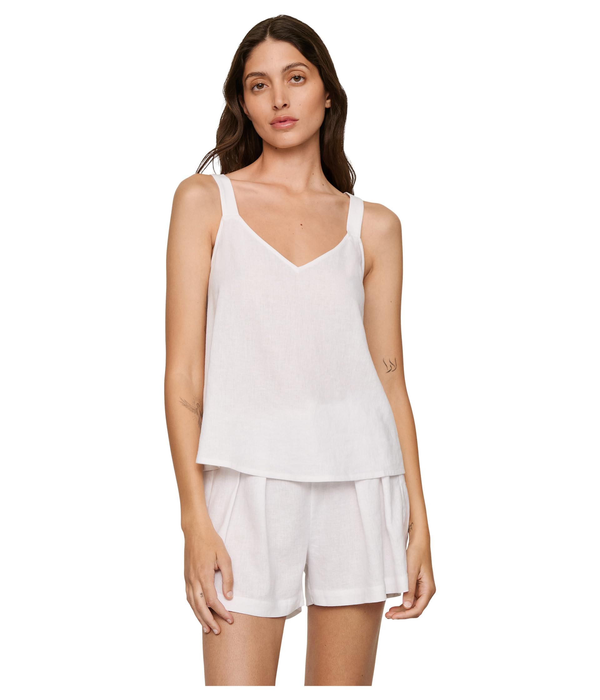 Linen blend v-neck cami