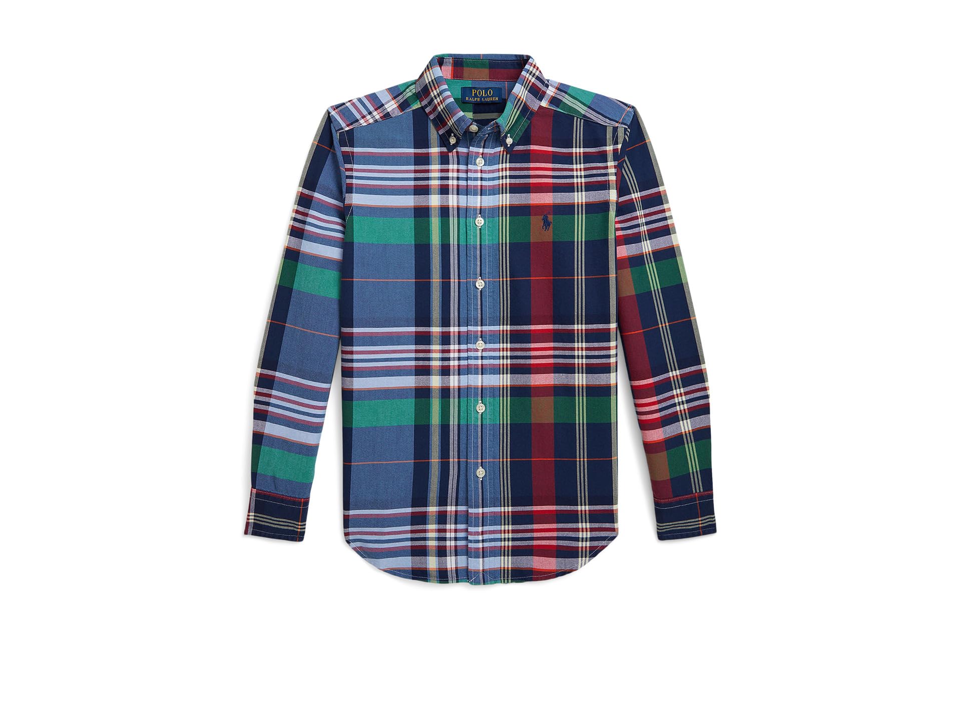 Plaid Cotton Oxford Shirt (Big Kid)