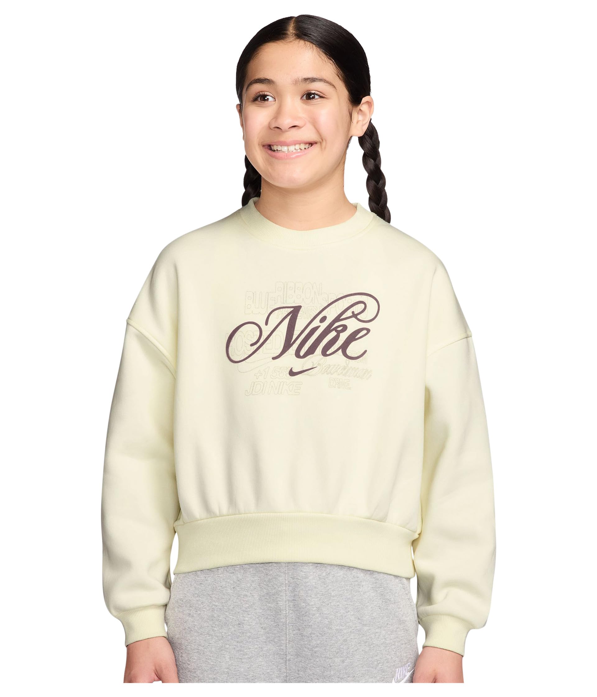 Свитшот Sportswear Club Fleece Boxy Crew Neck (Ребенок младшего возраста/Ребенок старшего возраста)
