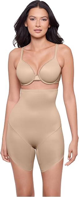 High-Waist Slanted Hem Shaping Shorts 2448