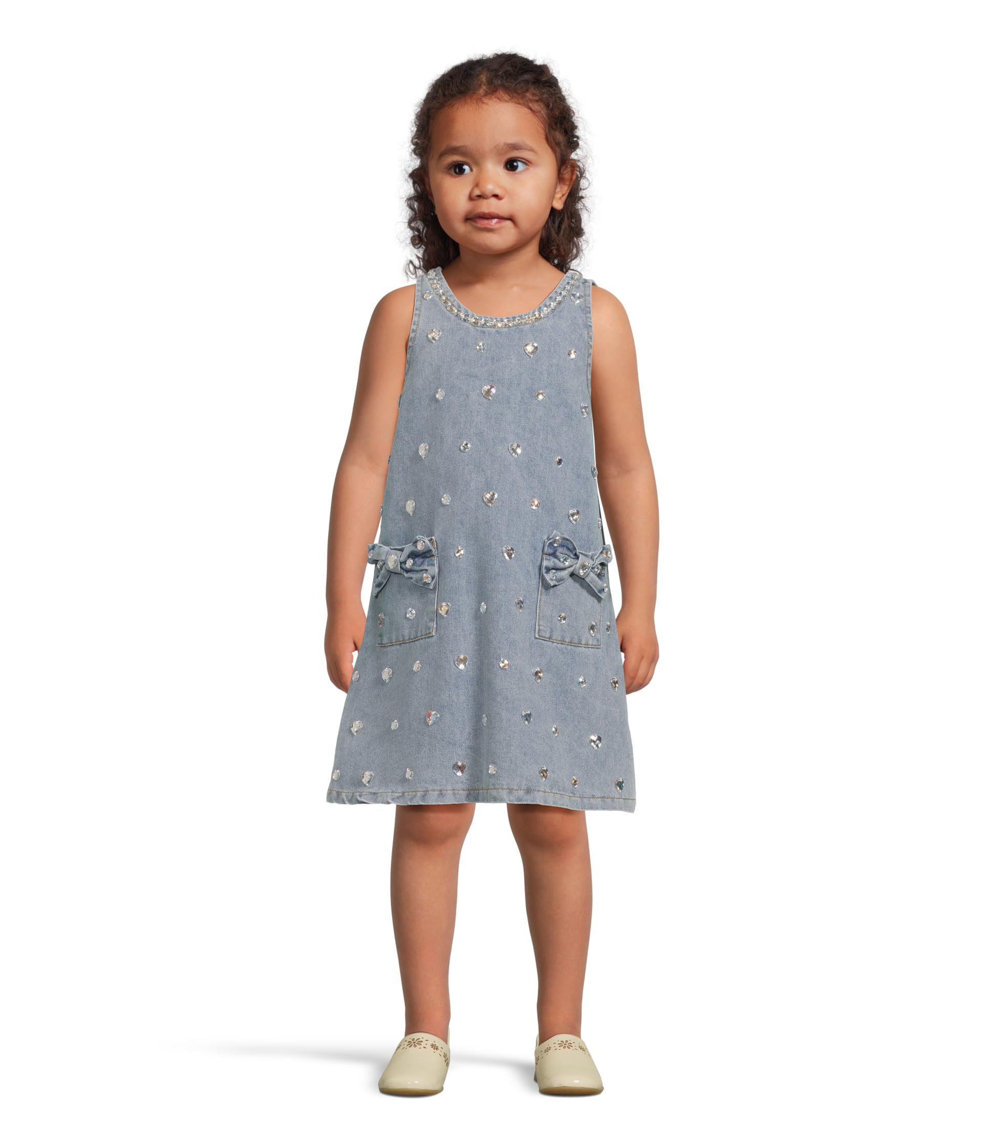 Платье Crystal Heart Denim Bow с бантом для малышей